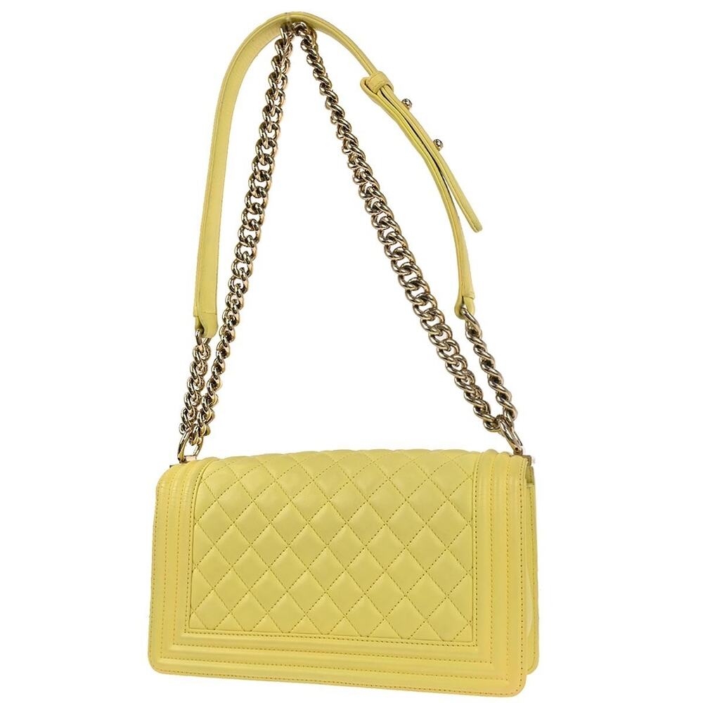 Chanel Quilted Lambskin Boy Flap Bag Yellow - Picture 2 of 4